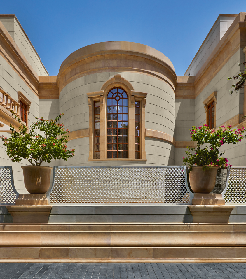 The staircase drum and external courtyard